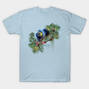 Low polygon illustration Amazon rain forest macaw bird. T-Shirt